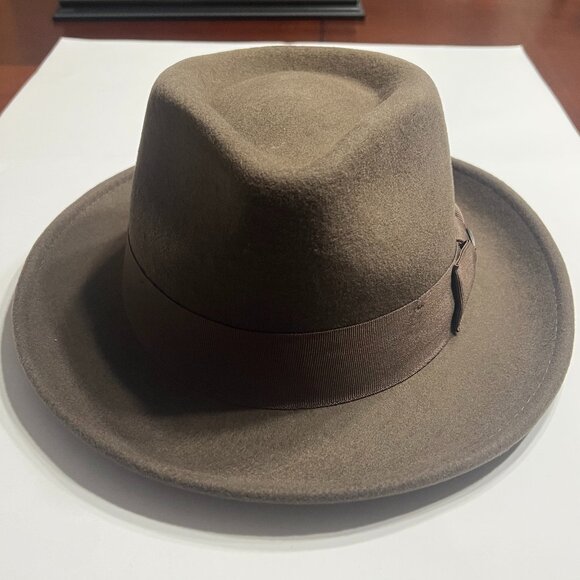 Scala Bristol Soft Wool Fedora Hat in Brown, Size Large - Picture 3 of 10